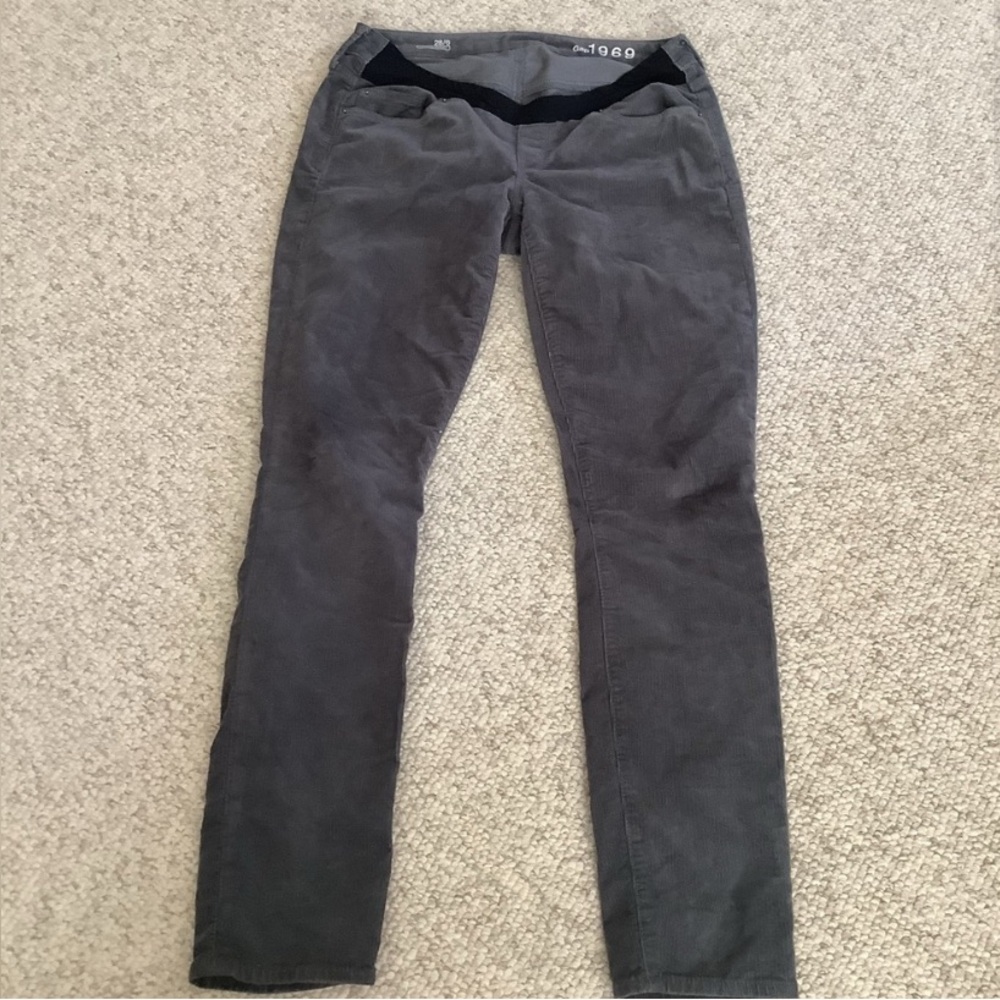 Gap Maternity Gray Corduroy Pants Skinny Stretch 6
